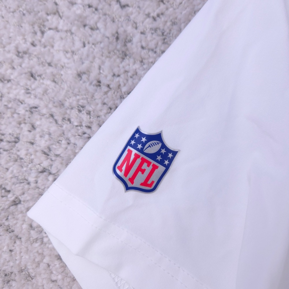 Miami Dolphins Team Issued Polo Shirt Mens Large Nike On Field White Dri Fit GUC - Picture 7 of 12